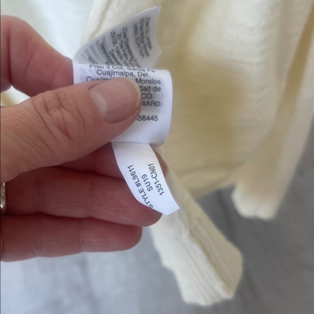 J. Crew Factory Light Cream Open Cardigan, XXS. - Picture 6 of 10